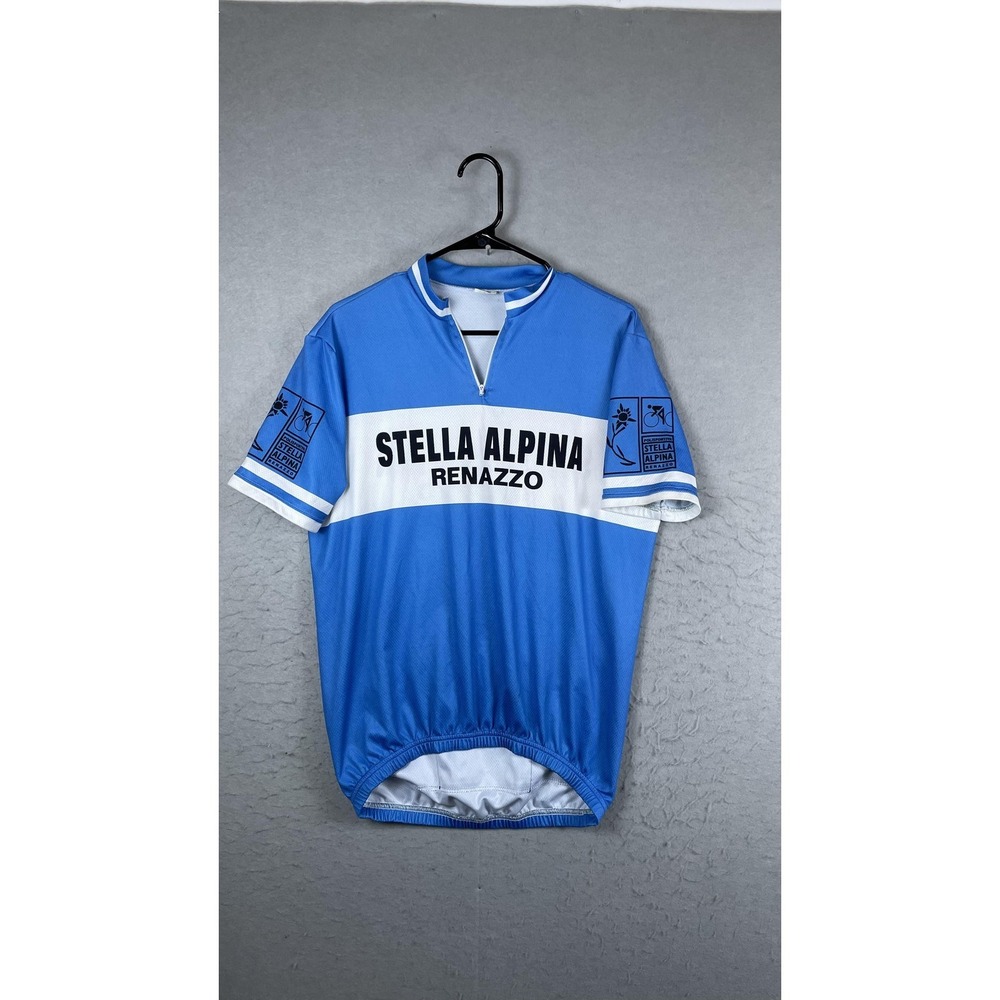 Stella Alpina Renazzo Cycling Jersey Mens Large‎ Blue 1/4 Zip Short Sleeve Shirt